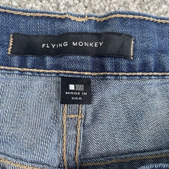 Flying Monkey Womens Cuffed Denim Jean Shorts Stretch Made In USA Size 26 - Picture 4 of 10